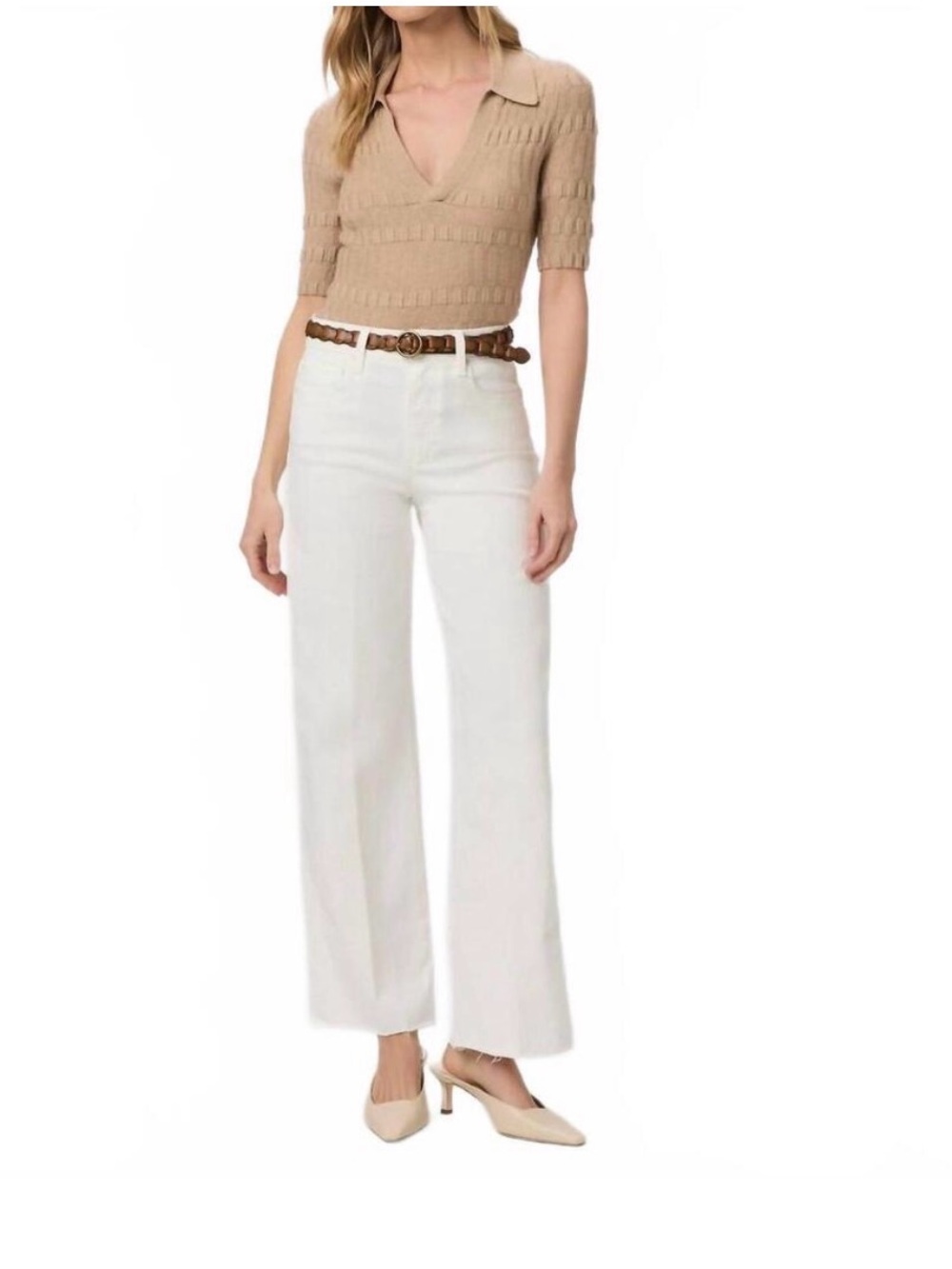 Paige 31” Anessa raw hem in tonal ecru